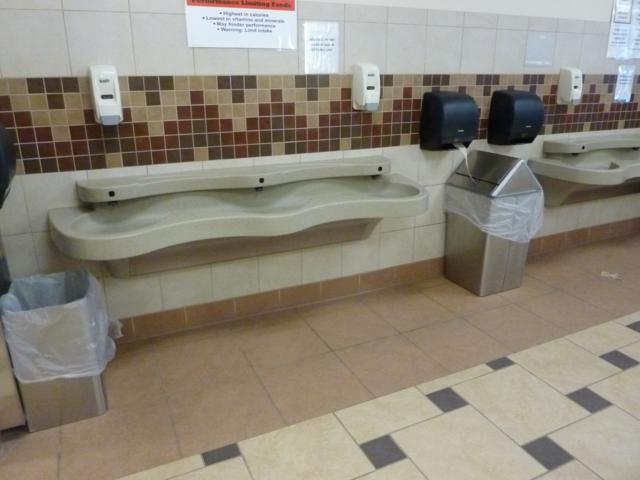 Wash basins in Mess Hall Wash basins in Mess Hall